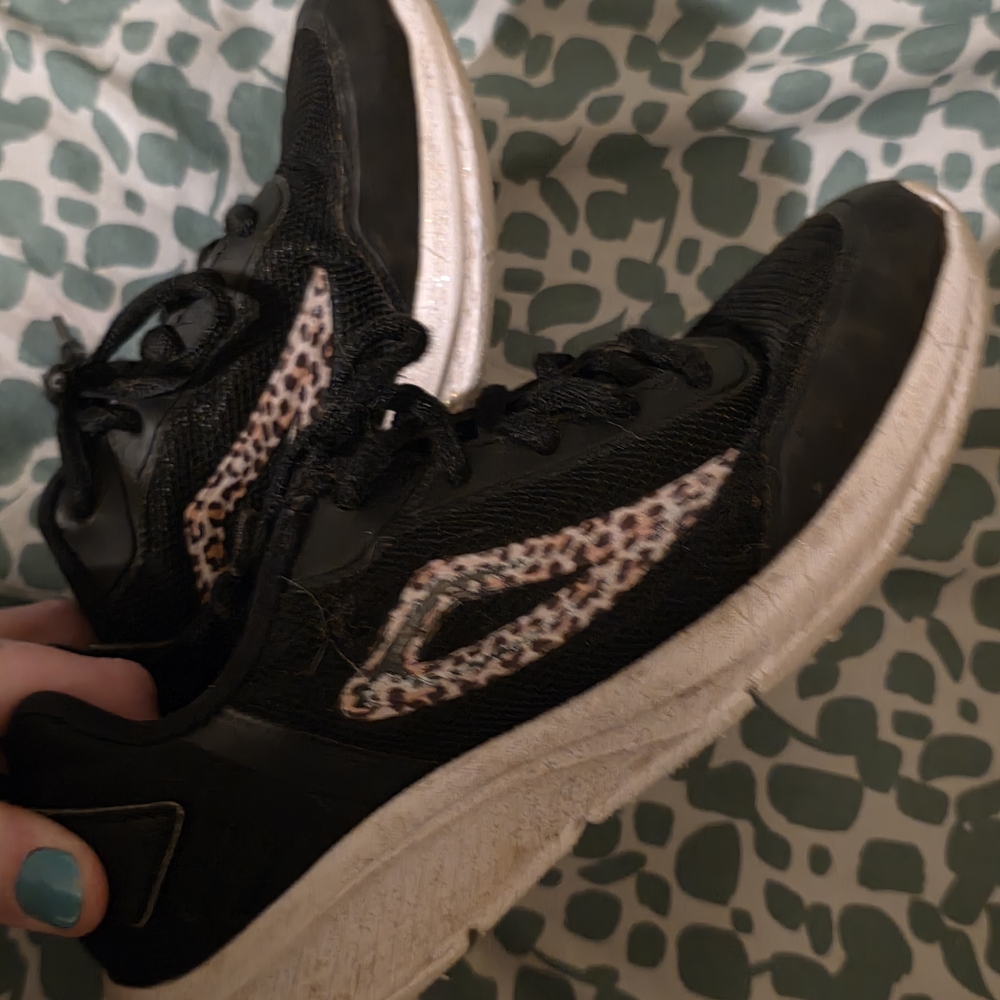 Fila Black Sneakers with Leopard Print